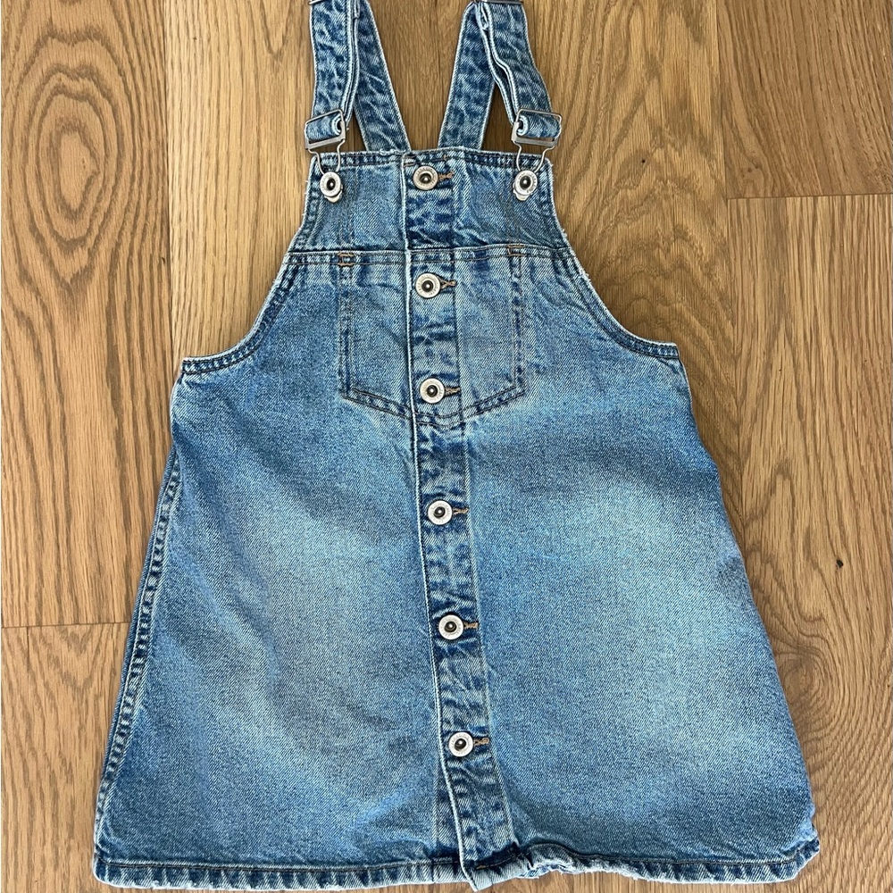 Zara Blue Kids Overall Dress 8T